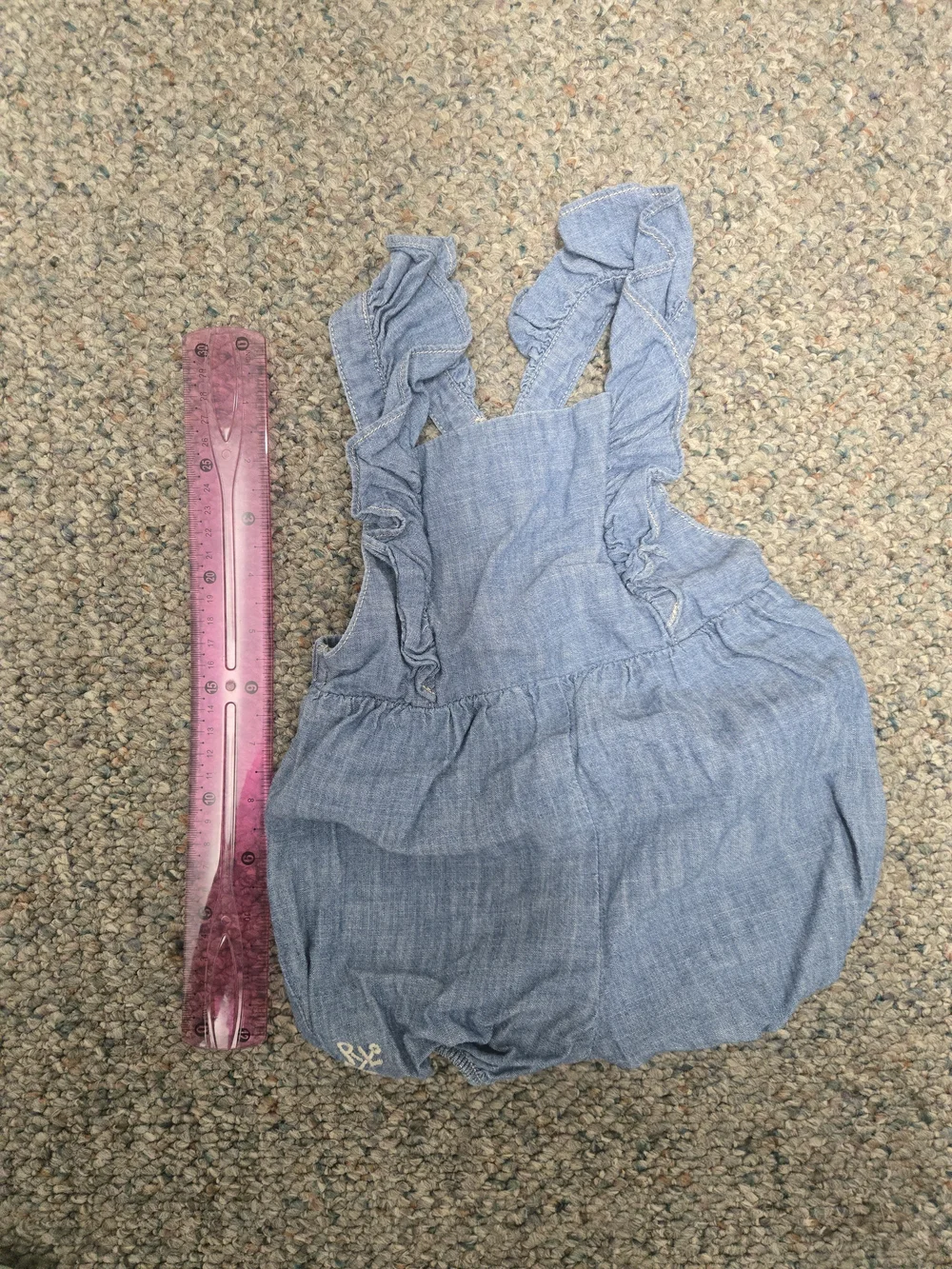 Ralph Lauren Baby Girl Denim One Piece Criss Cross Back No Size 3mth? Romper